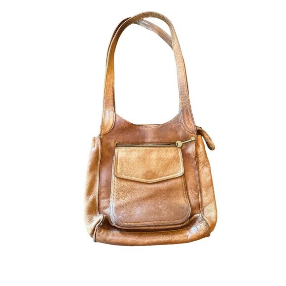 Fossil Genuine Leather Shoulder Bag With Zippered Pocket & Adjustable Strap - Picture 1 of 8